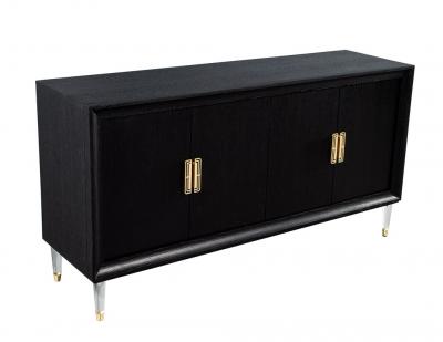 Modern Oak Sideboard Credenza with Acrylic Legs