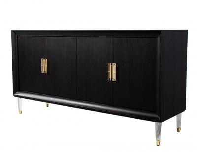 Modern Oak Sideboard Credenza with Acrylic Legs