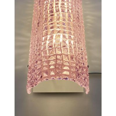 Modern Organic Pink Cocodrile Murano Glass Wall Sconces Set of Two