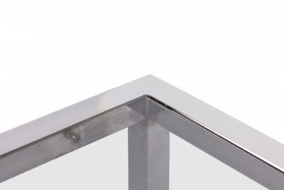 Modern Polished Chrome Plated Steel and Smoked Glass Etagere Display Shelf