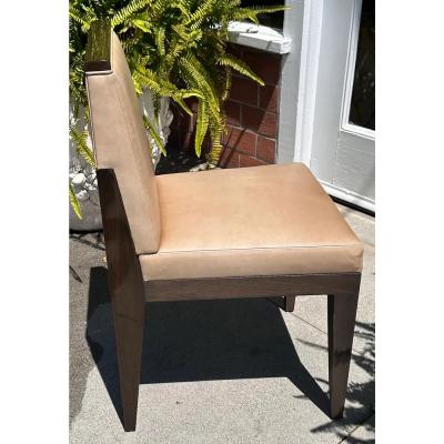 Modern Robert Marinelli Lasca Leather Mahogany Designer Desk Chair