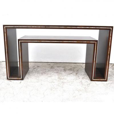 Modern Rosewood with Mother of Pearl Entry Sofa Table