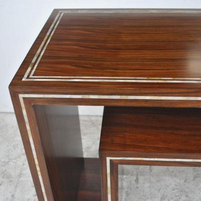 Modern Rosewood with Mother of Pearl Entry Sofa Table