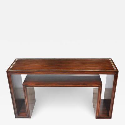 Modern Rosewood with Mother of Pearl Entry Sofa Table