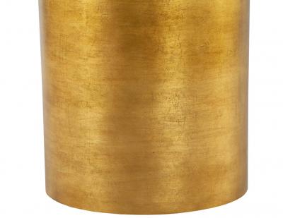 Modern Round Accent Table in Gold Leaf