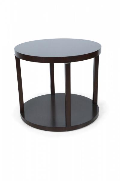 Modern Round Mahogany Center Table with Platform Base