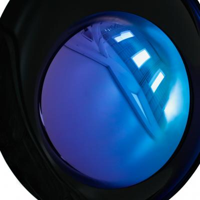 Modern Sculptural Concave Yellow Glass French Mirror