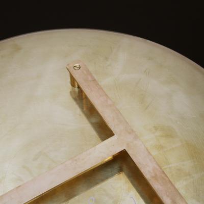 Modern Sculptural Concave Yellow Glass French Mirror