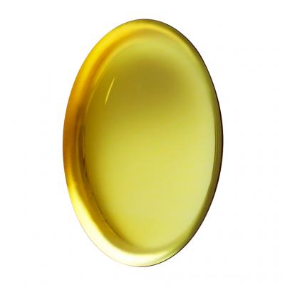 Modern Sculptural Concave Yellow Glass French Mirror