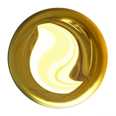 Modern Sculptural Concave Yellow Glass French Mirror