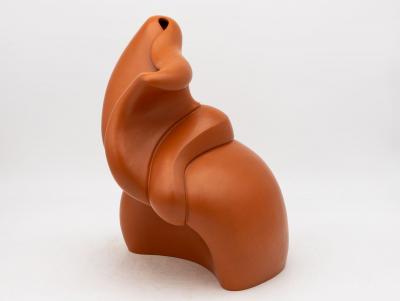 Modern Sculptural Terracotta Vase England 1980s