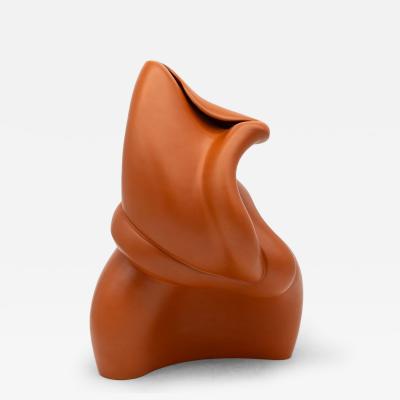 Modern Sculptural Terracotta Vase England 1980s