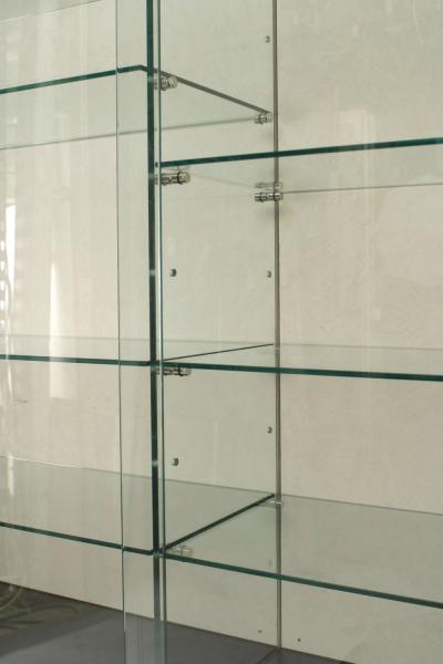 Modern Steel and Glass Showcase Cabinet