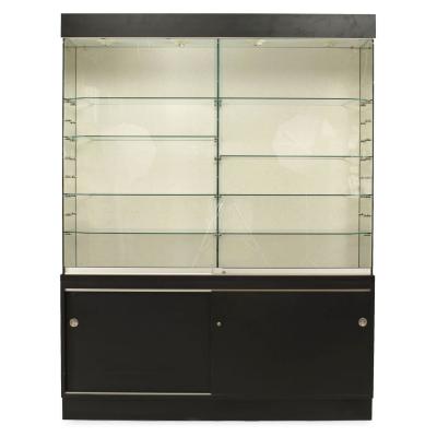Modern Steel and Glass Showcase Cabinet
