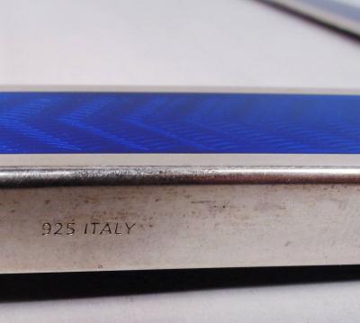 Modern Sterling Blue Enamel Frame for Portrait or Landscape Picture