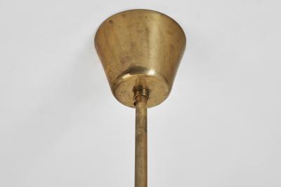 Modern Swedish Brass and Glass Globe Chandelier Sweden 1940s