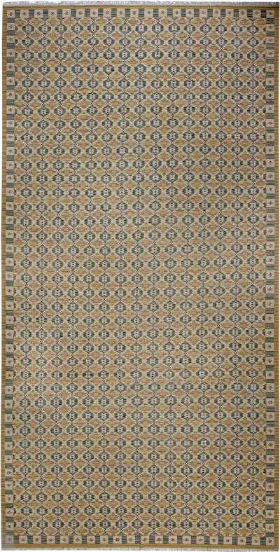 Modern Swedish Flat Weave Rug Inspired by Marta Mass Fjetterstrom Design