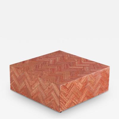 Modern Tessellated Travertine Coffee Table 