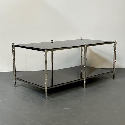 Modern Two Tier Maison Bagues Style Coffee Low Table Black Granite