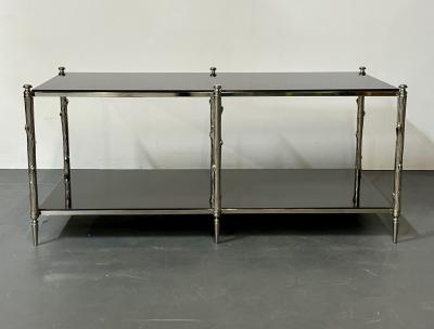 Modern Two Tier Maison Bagues Style Coffee Low Table Black Granite