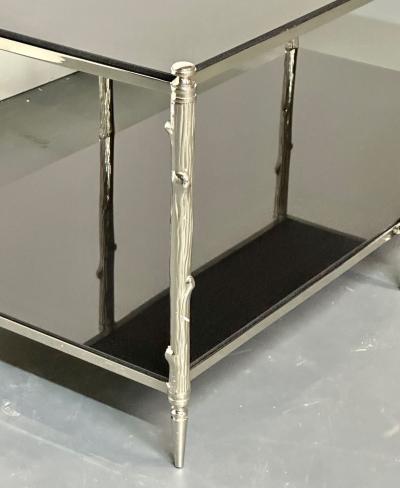 Modern Two Tier Maison Bagues Style Coffee Low Table Black Granite