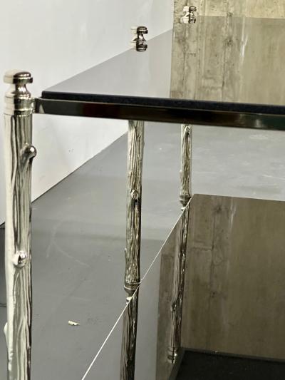 Modern Two Tier Maison Bagues Style Coffee Low Table Black Granite