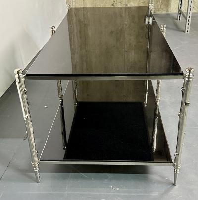 Modern Two Tier Maison Bagues Style Coffee Low Table Black Granite