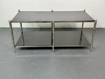 Modern Two Tier Maison Bagues Style Coffee Low Table Black Granite