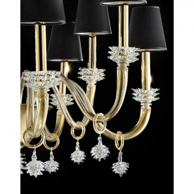 Modern Venetian Rostrato Murano Glass Chandelier