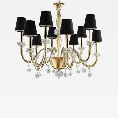 Modern Venetian Rostrato Murano Glass Chandelier