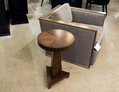 Modern Walnut Accent Drinks Table