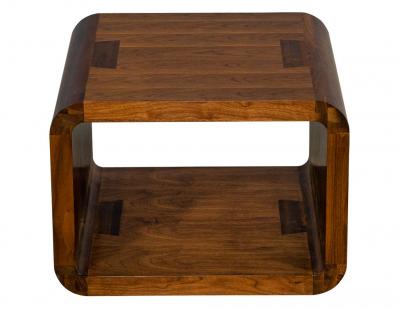 Modern Walnut End Table with Curved Design
