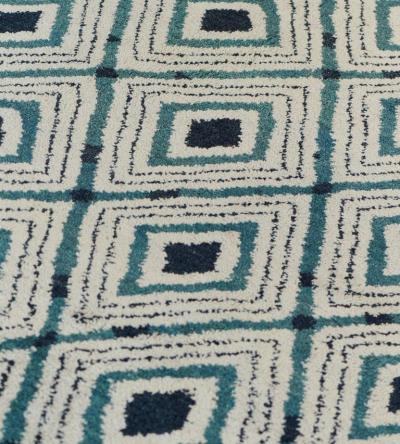 Modern Wool Diamond Pattern Handwoven Rug