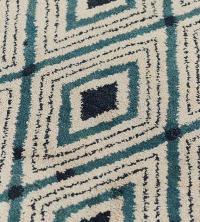 Modern Wool Diamond Pattern Handwoven Rug