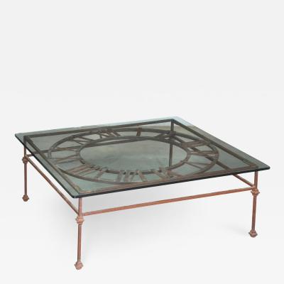Modern Wrought Iron and Plate Coffee Table