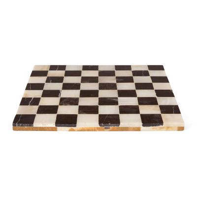 Modern black marble and onyx chessboard