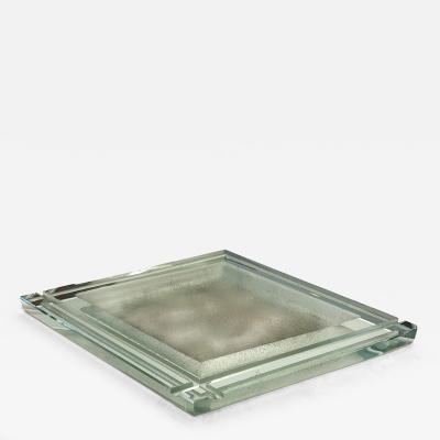 Modernist Acid Etched Glass Vide Poche 