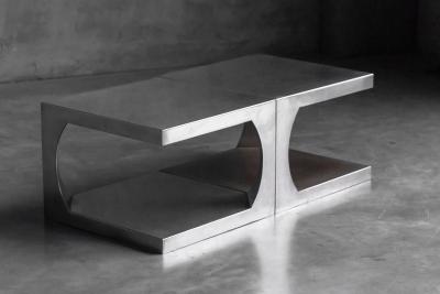 Modernist Aluminum Side Tables Italy 1970s