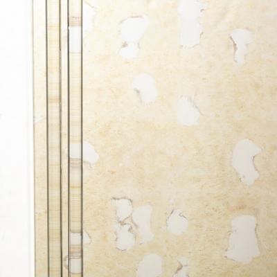 Modernist Antiqued Mirror With Glass Rods Rectilinear Nickel Fittings