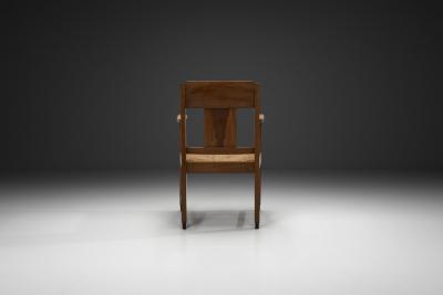 Modernist Armchair with Woven Seat The Netherlands early 20th Century