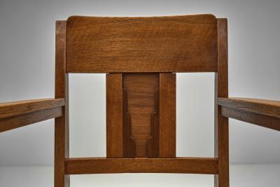 Modernist Armchair with Woven Seat The Netherlands early 20th Century