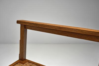 Modernist Armchair with Woven Seat The Netherlands early 20th Century