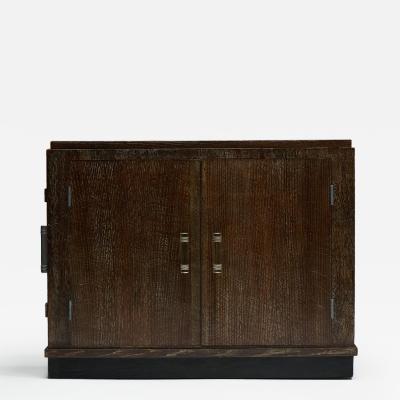 Modernist Art Deco Oak Cabinet France 1940s