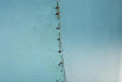 Modernist Blue Circular Wooden Cradle Netherlands 1930s