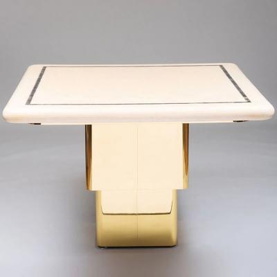 Modernist Brass and Tessellated Horn Covered Telescoping Table