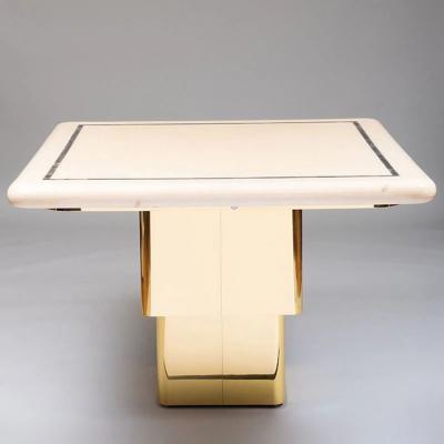 Modernist Brass and Tessellated Horn Covered Telescoping Table