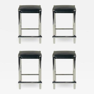 Modernist Cal Style Chrome Counter Stools Set of 4