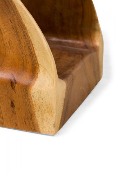 Modernist Carved Wooden Pedestal Table