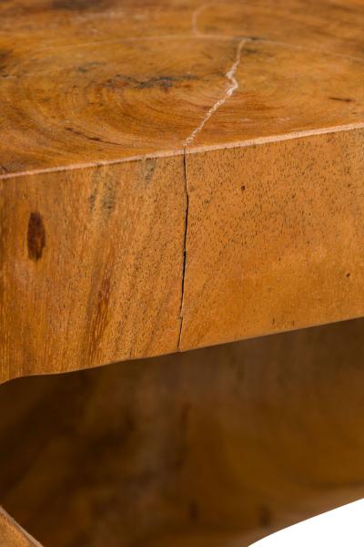 Modernist Carved Wooden Pedestal Table