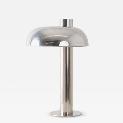 Modernist Chrome Nickel Task Accent Mushroom Lamp